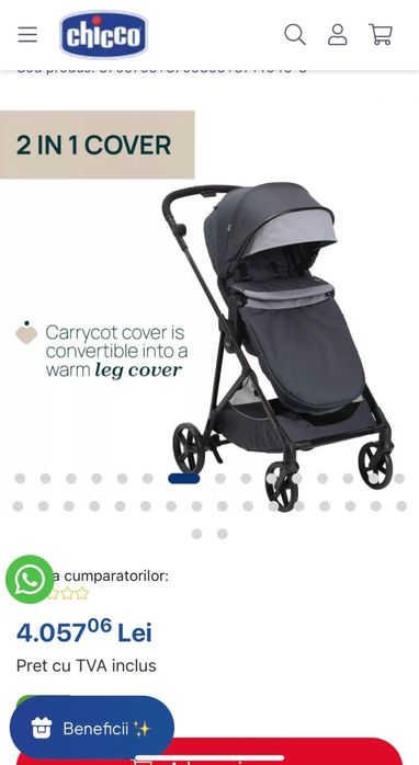 Carucior chicco seety 2 în 1