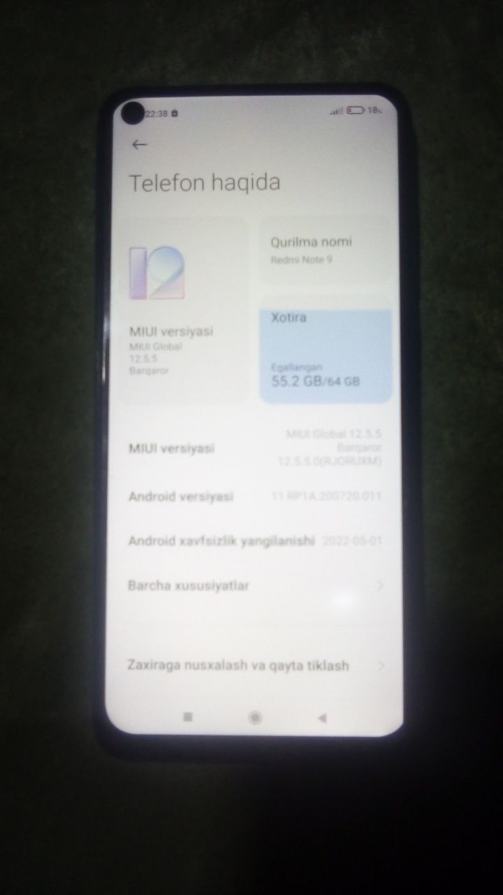 Redmi note 9 sotiladi holati zoʻr