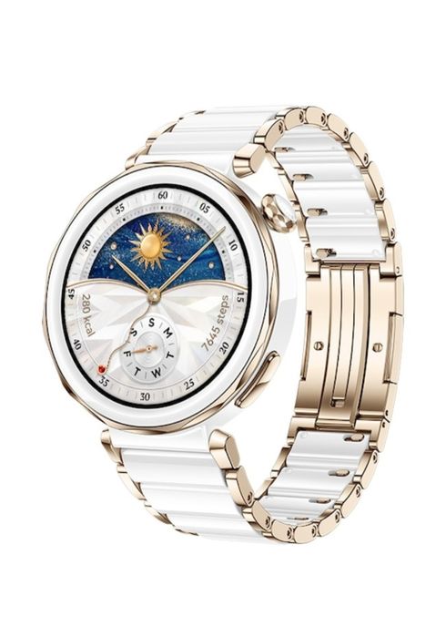 Cu garantie - Vand Huawei Watch GT 5 Pro, 42MM, Auriu, Alb