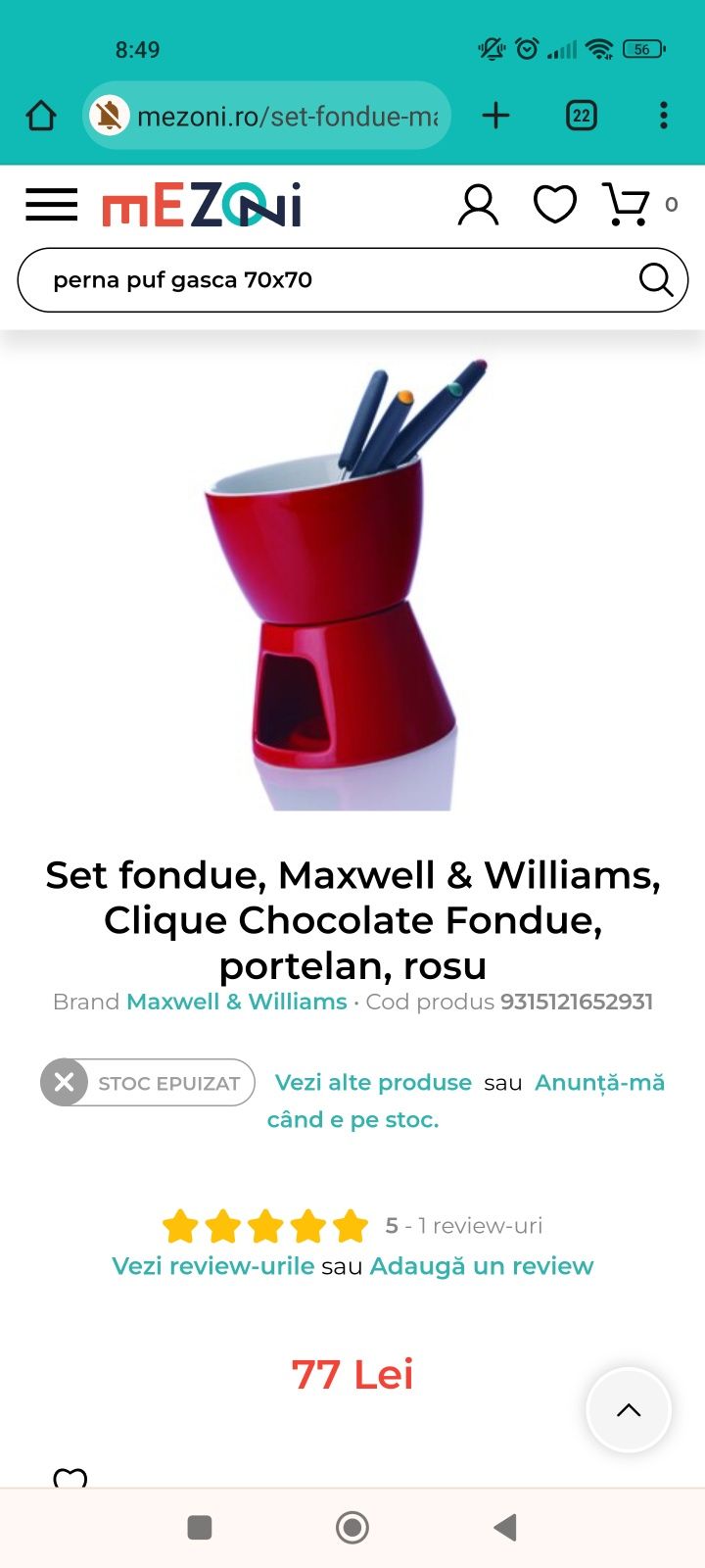 Set fondue portelan