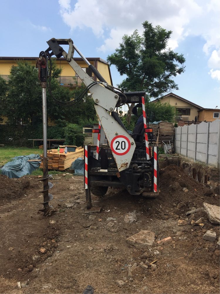 Minibuldoexcavator  FREZA FORAJ,Picon,Liza Incarcare paleti