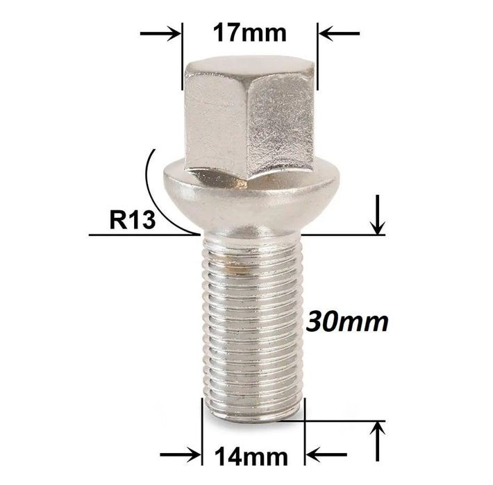 Болт за джанти тип сфера 14мм x 1.50мм