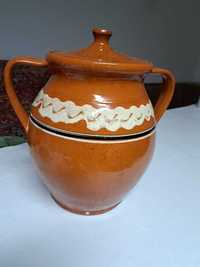 Oala ceramica cu capac, anii 70, SITAR Baia Mare