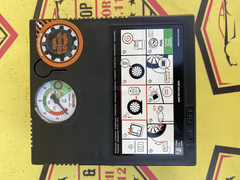 Compresor auto umflat roti cu solutie kit pana original Mercedes 180w
