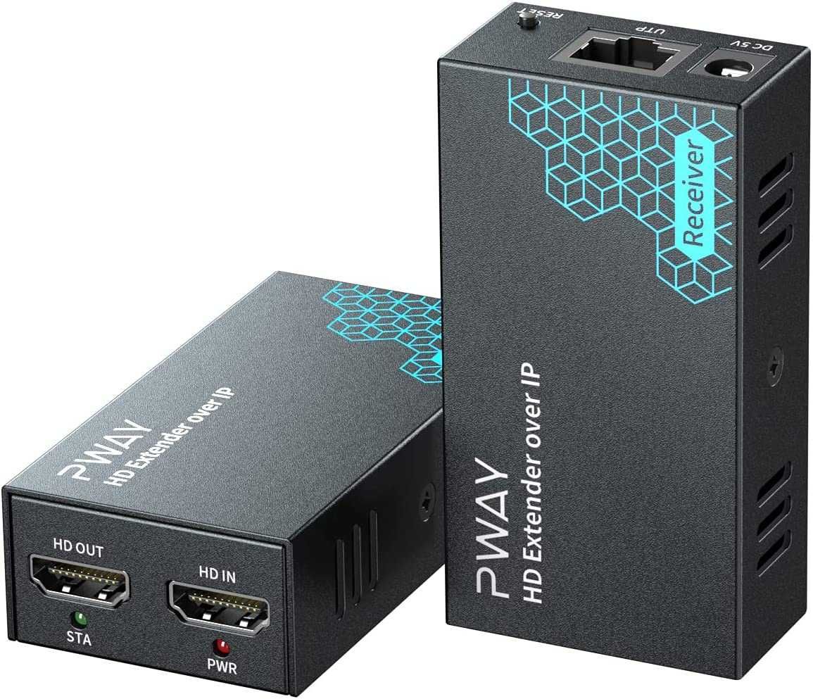 H.264 HDMI приемник и предавателExtender Over TCP/IP, Cat6-150м