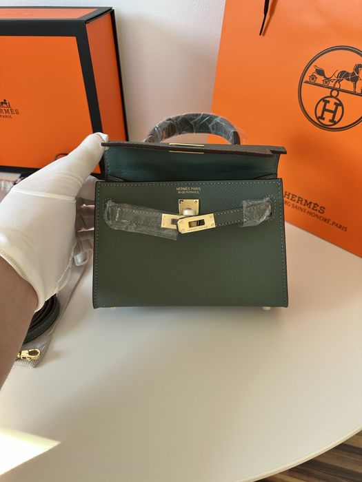 Geanta Hermes Kelly 19cm Green