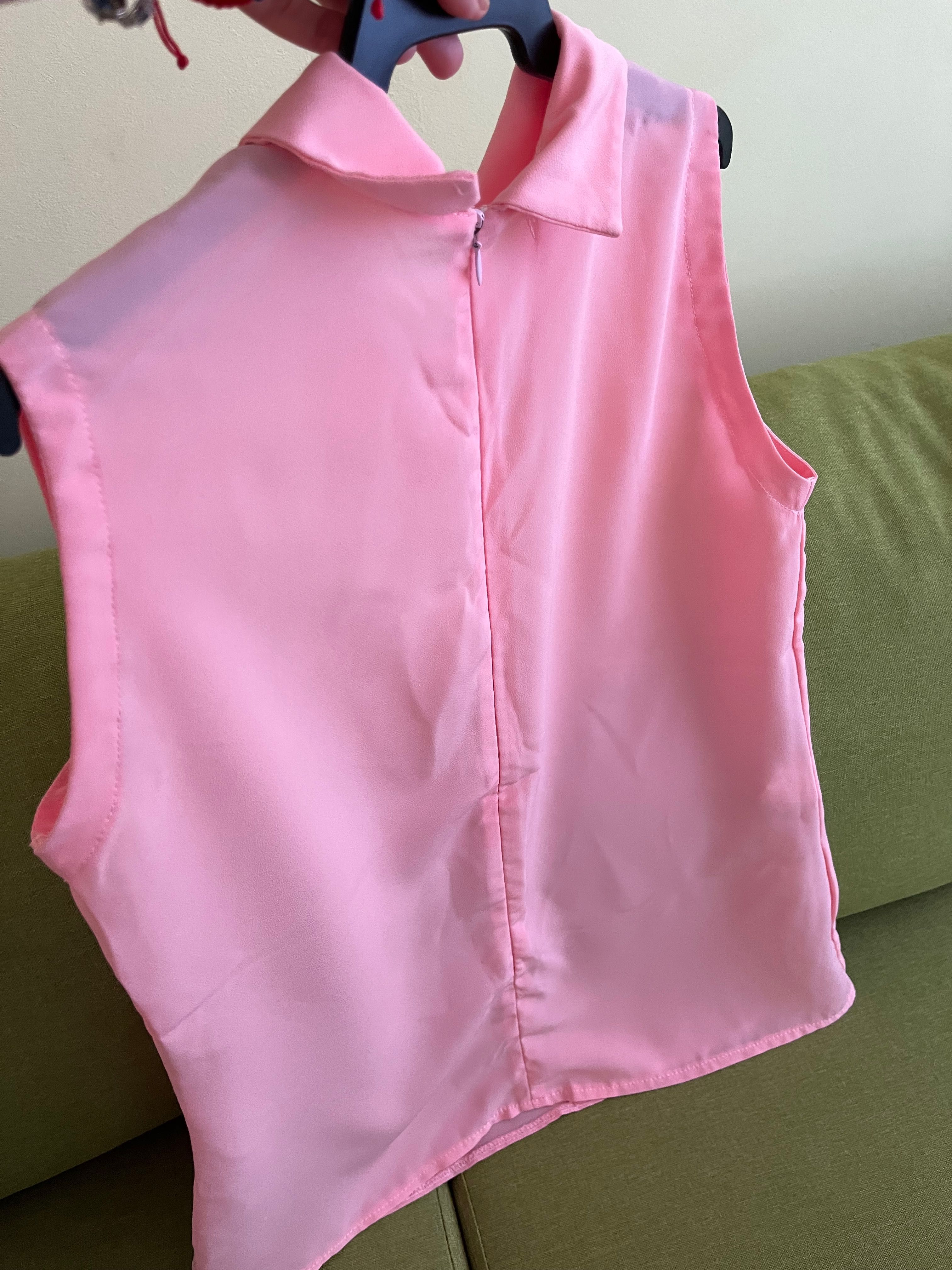 Розова блузка с якичка