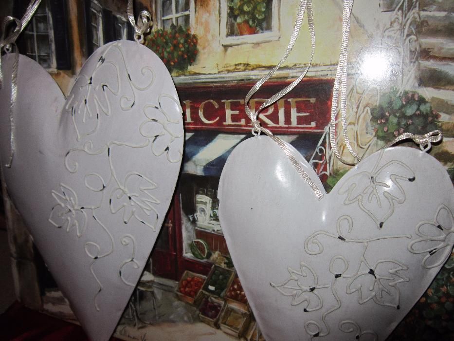 cadou inedit inima metalica vintage alba shabby chic Germania