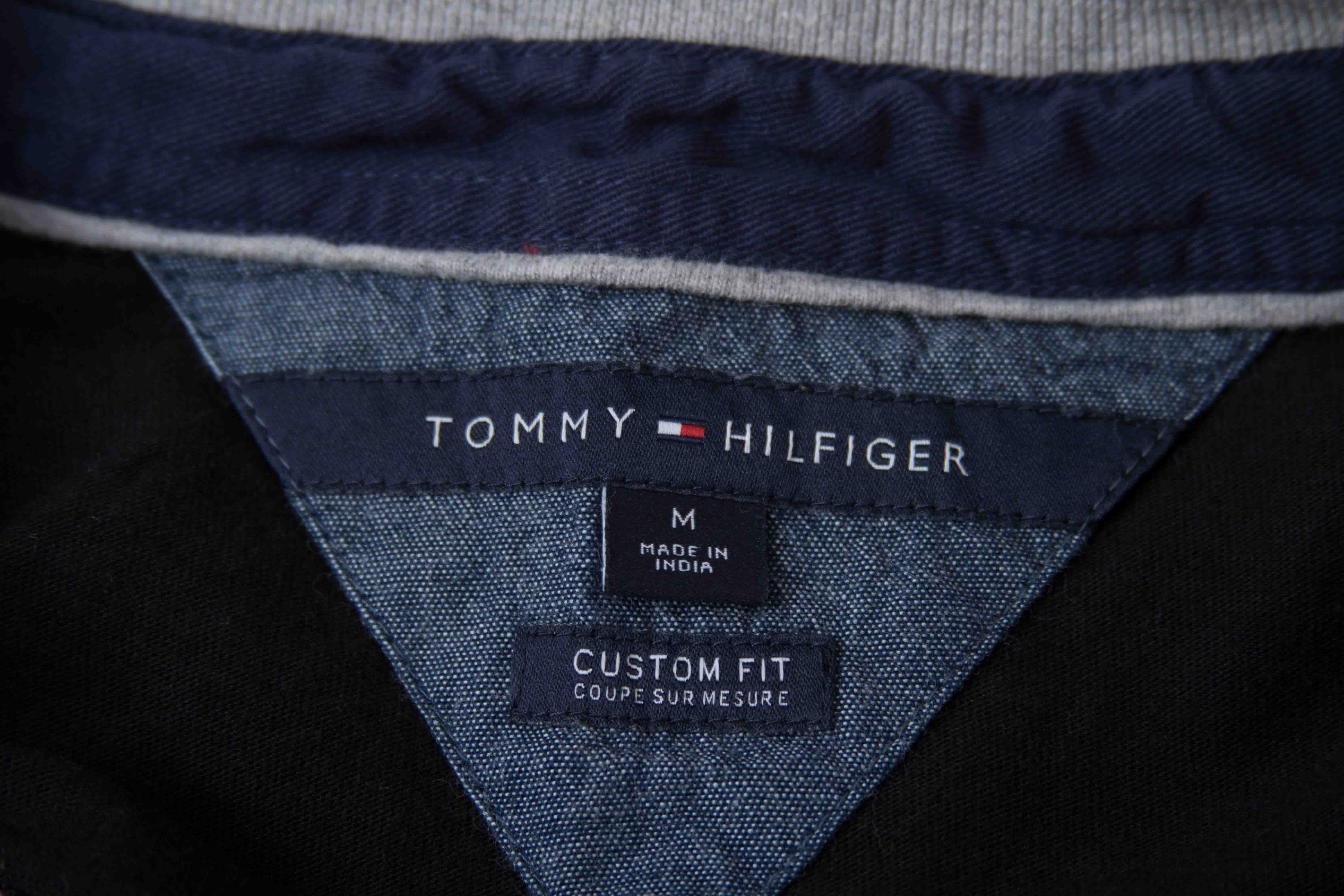 TOMMY HILFIGER Мъжка черна поло тениска размер M Custom Fit