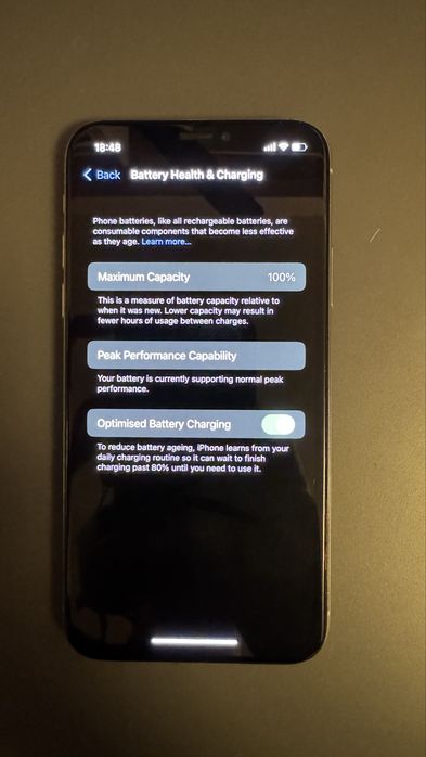 iPhone X 100% Battery Health Безупречен