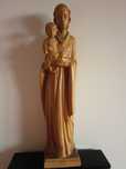 cadou rar Madonna Fecioara Maria cu pruncul sculptura lemn