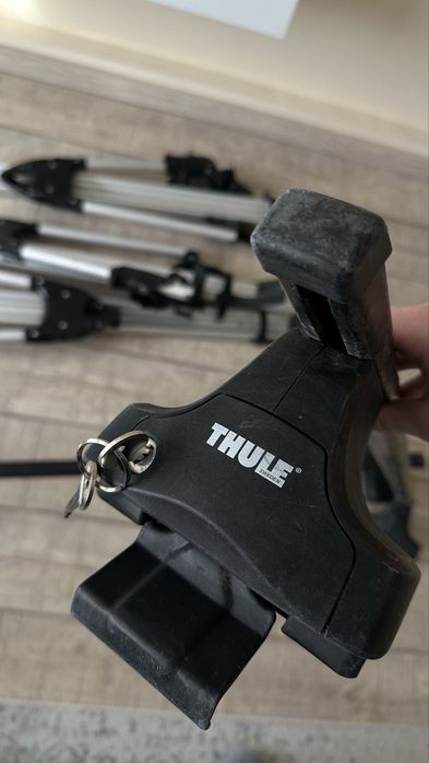 Bare transversale THULE + suport biciclete SAAB (3 bucăți)