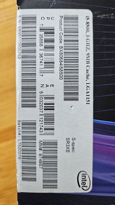 Intel® Core™ i5-8500 3.00 - 4.10GHz LGA1151