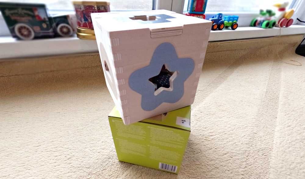 Jucarie sortare, cub pentru bebe cu 5 forme