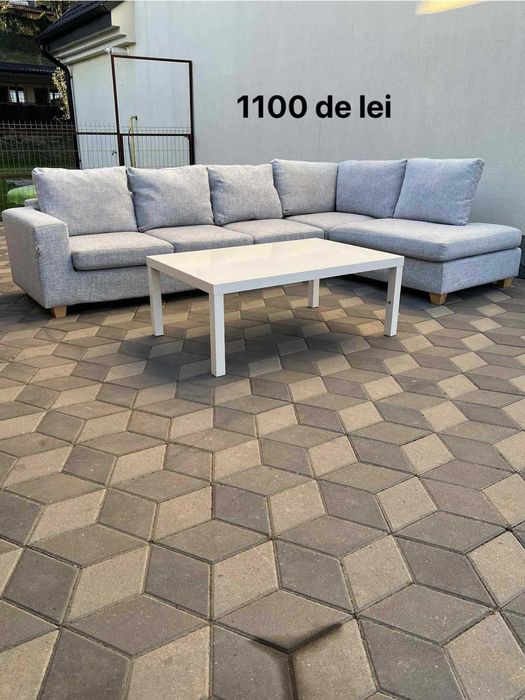 Canapea colțar modernă cu masa – 1200 lei