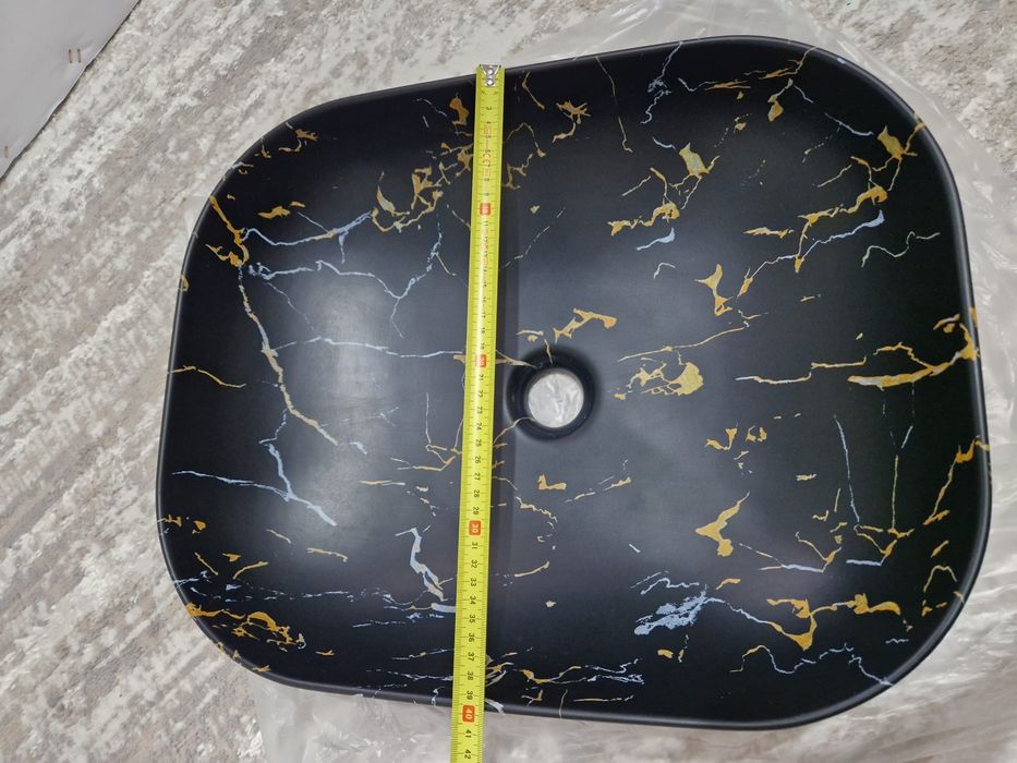 Lavoar cu montaj pe blat Fire, latime 50 cm, negru