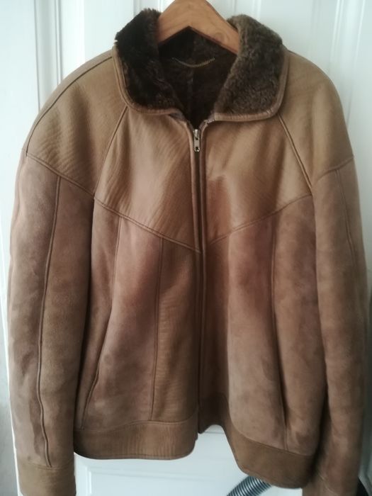 Geaca piele bărbați Sherling cu blana