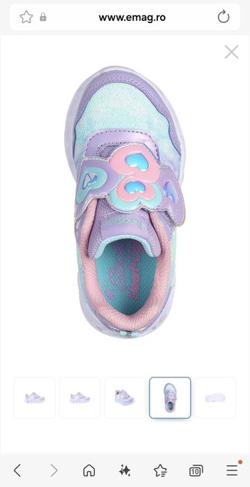 Skechers - Pantofi sport cu LED-uri si aspect stralucitor, Albastru