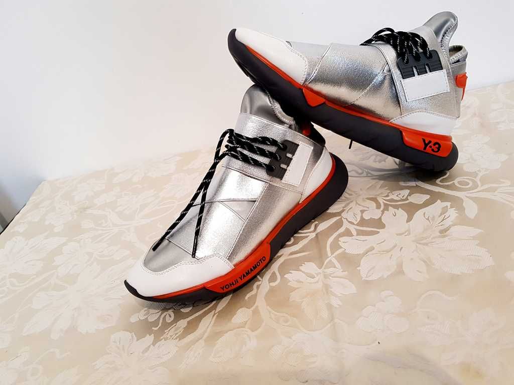 Incaltaminte Barbati Y-3 Qasa High, Yohji Yamamoto Silver Orange