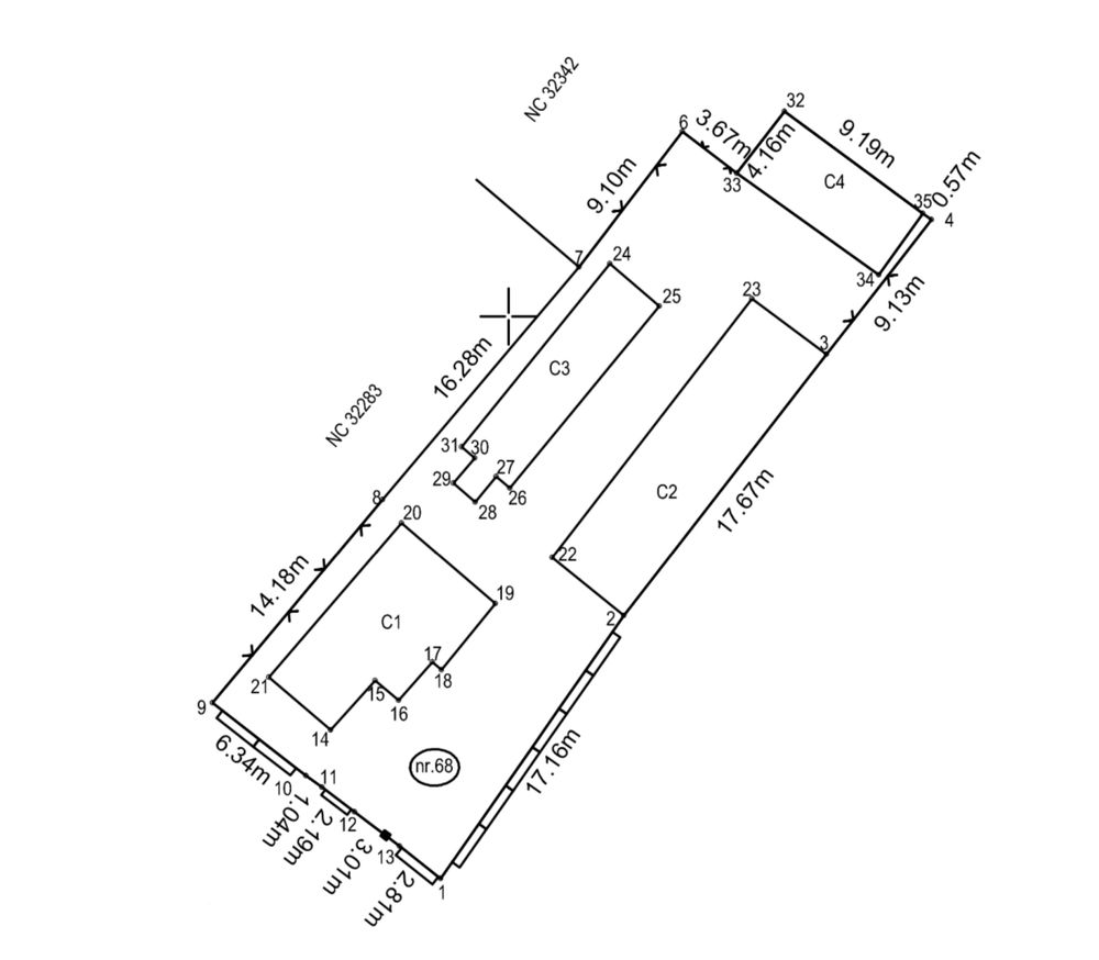 Vand Casa cu teren in suprafata totala de 1100 m2 deschidere 15,4 ml