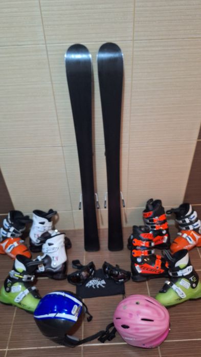 Set schiuri copii 110cm-clapari ski-casca, bete