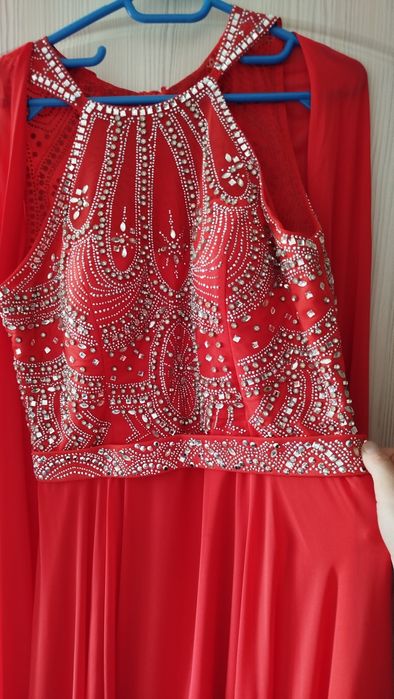 Rochie lunga superbă  din voal cu pietre m.42-44