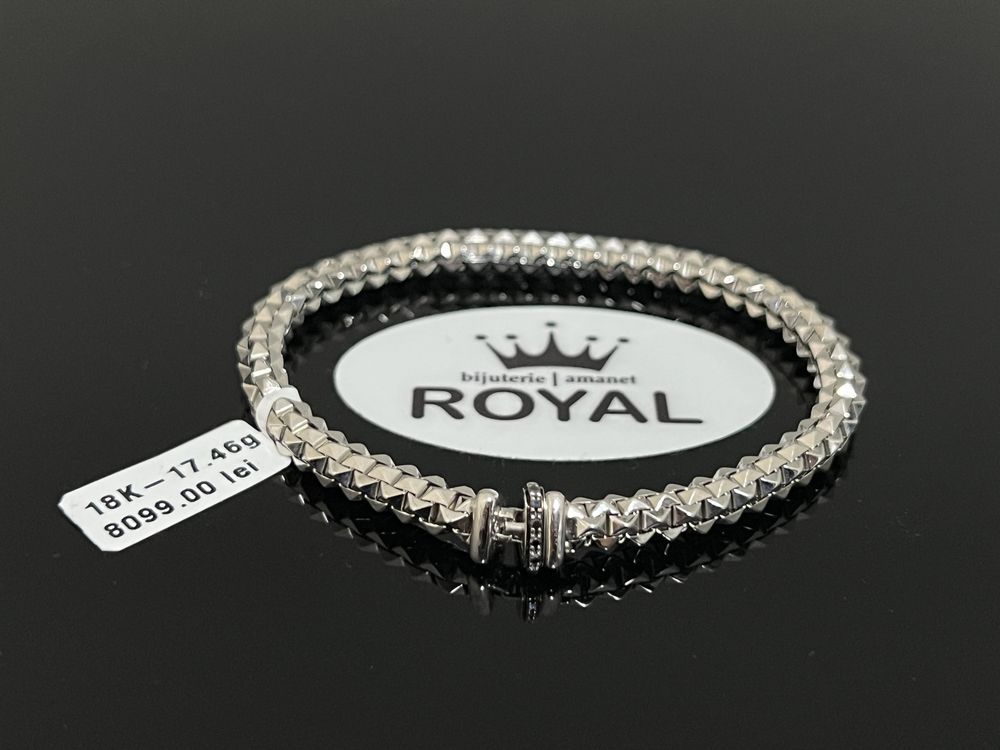 Bijuteria Royal CB : Bratara dama aur alb 18k 750 17,46 grame