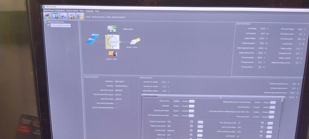 Inverter Fotovoltaic Vultronic  Model Max -7200 Sku Max 7   48v