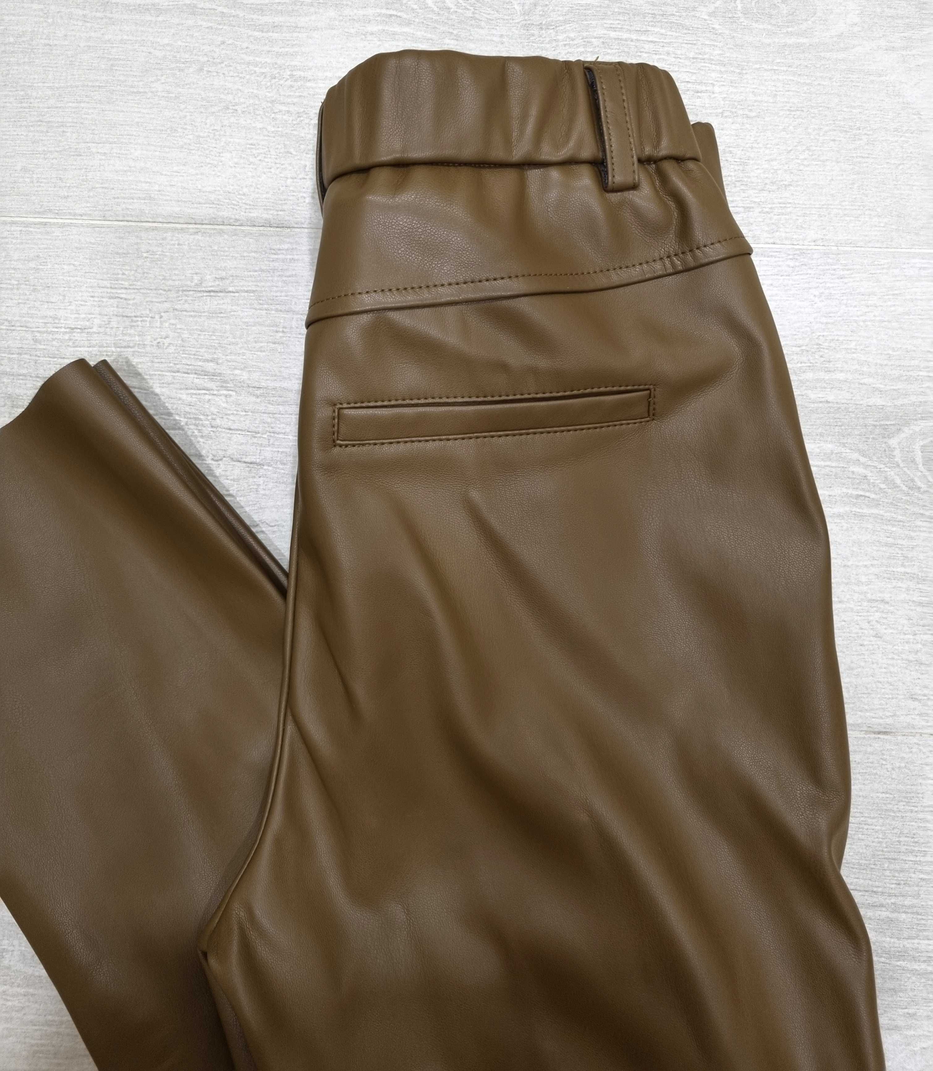 Pantaloni piele eco khaki Neo Noir