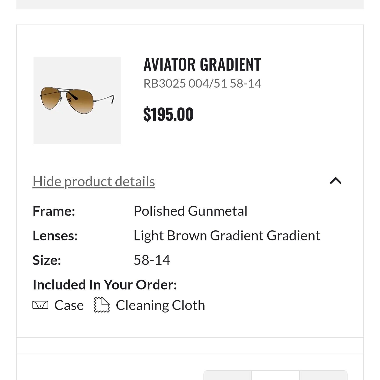 Оригинални слънчеви очила Ray Ban Aviator Gradient Светлокафеви