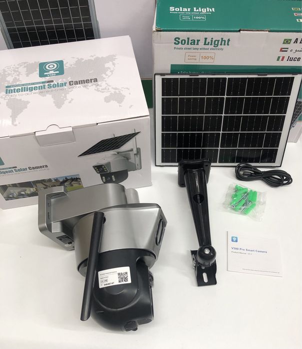 Camera Supraveghere 4G Panou Solar V380Pro Dual Lens 6K Autonomie 20h