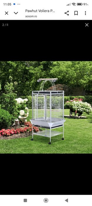 Cusca,colivie,voliera pasari Pawhut 160 cm – Mobila cu Stinghii & Tavi