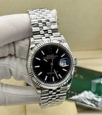 Rolex Date Just 36mm Fluted Black Dial Jubilee Bracelet 126234