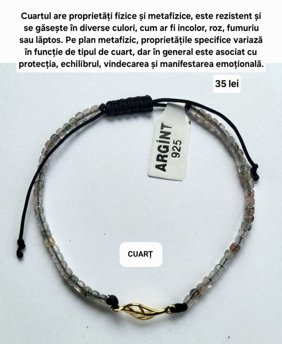 Brățări cu pietre semiprețioase și biluțe din argint