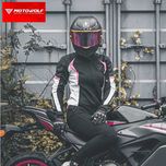 Geaca moto femei 600d Oxford mesada protectii spate umeri coate