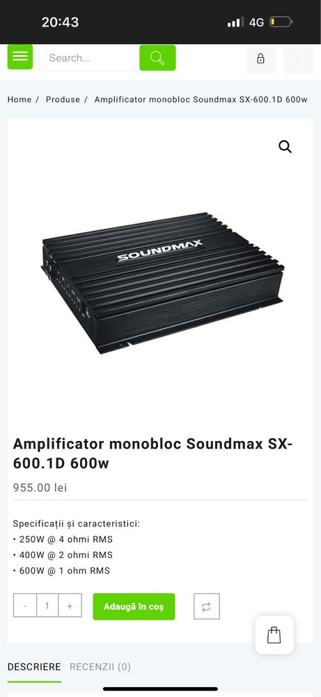 Amplificator auto soundmax