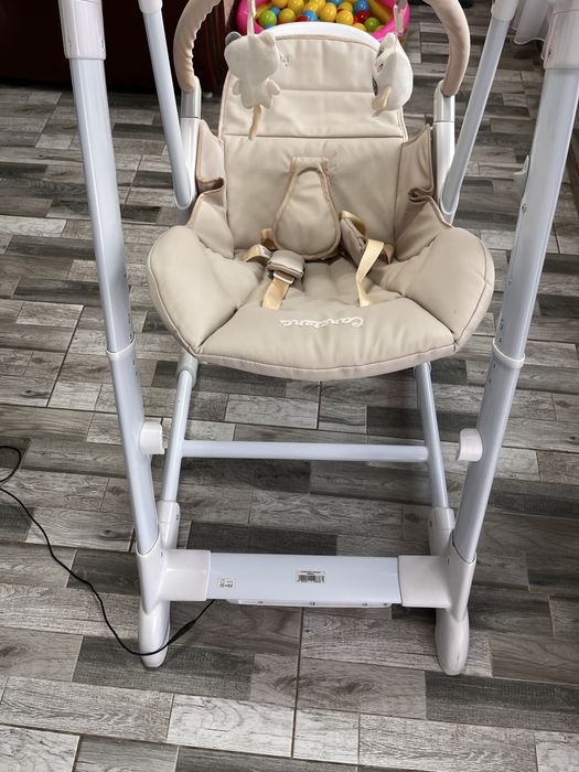 Scaun  de  masa si leaganCaretero, Indigo, scaun inalt si leagan 2in1