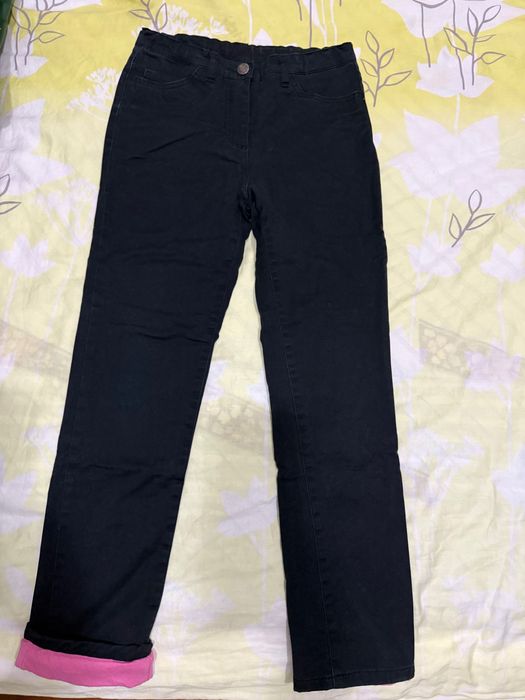 Pantaloni negri cu căptușeală,128cm