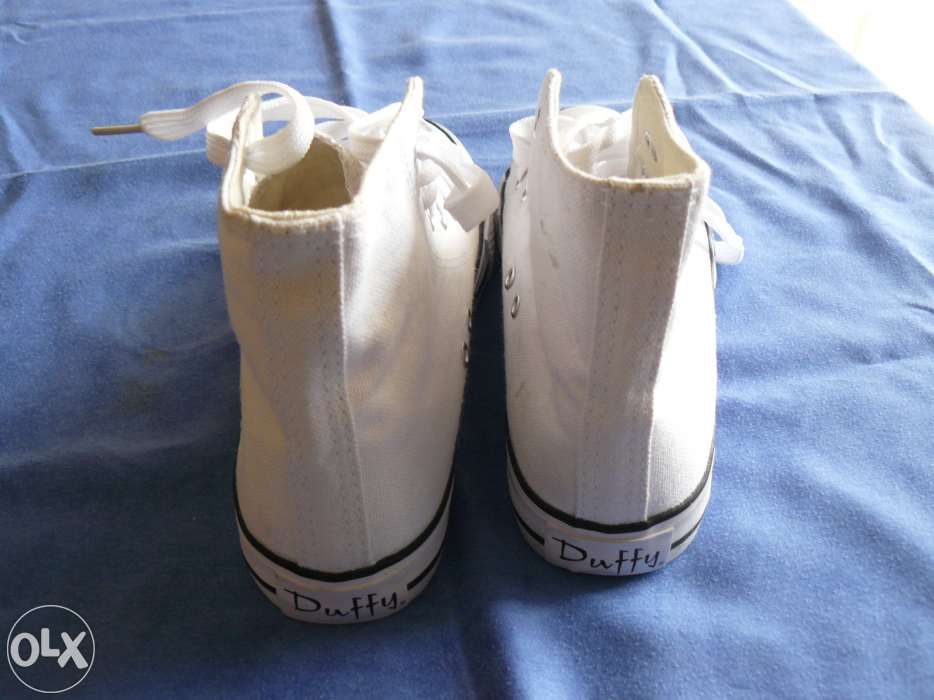 Tenisi cu Glezna/Bascheti, Unisex "DUFFY" Albi,Spania,Noi Fara Cutie
