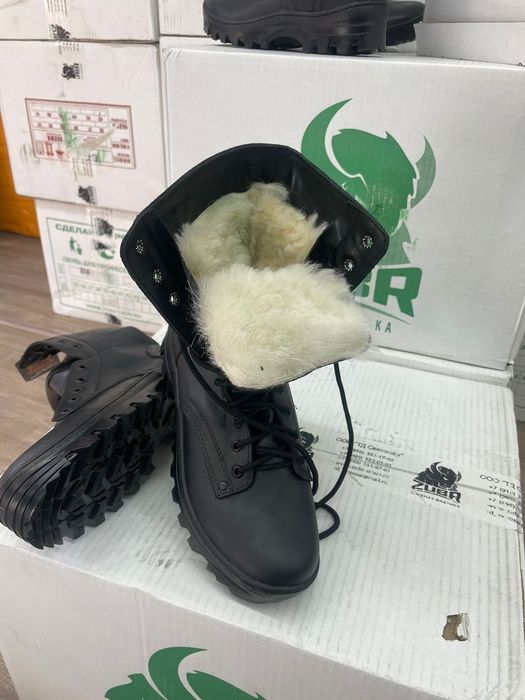 Берцы натуральный мех натуральный кожа зимный