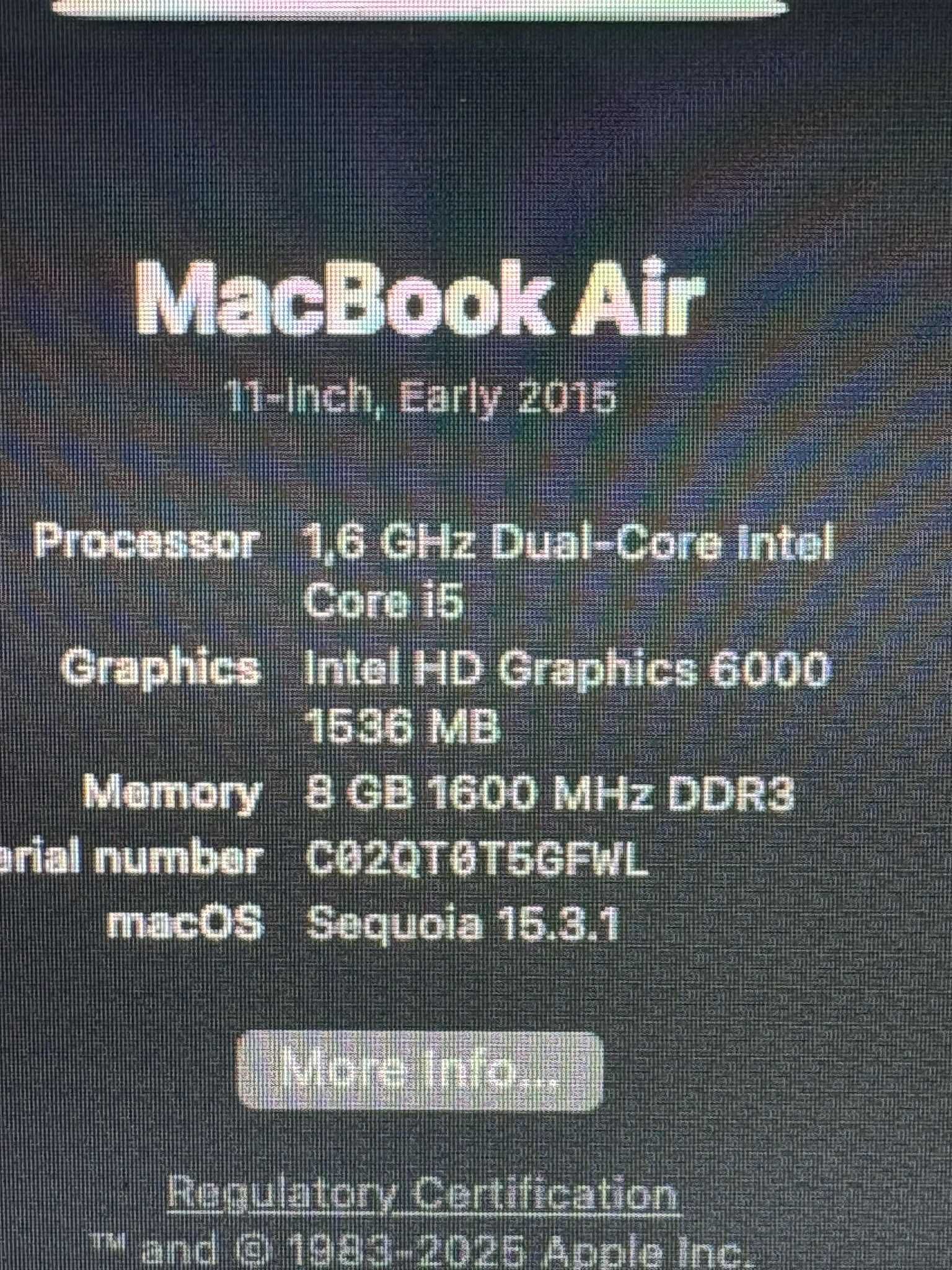 MacBook Air (11 inchi, început 2015) A1465 perfect
