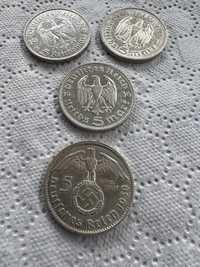 WW2 Lot monezi 5 Mark argint 1934,1935,1936 și 1939