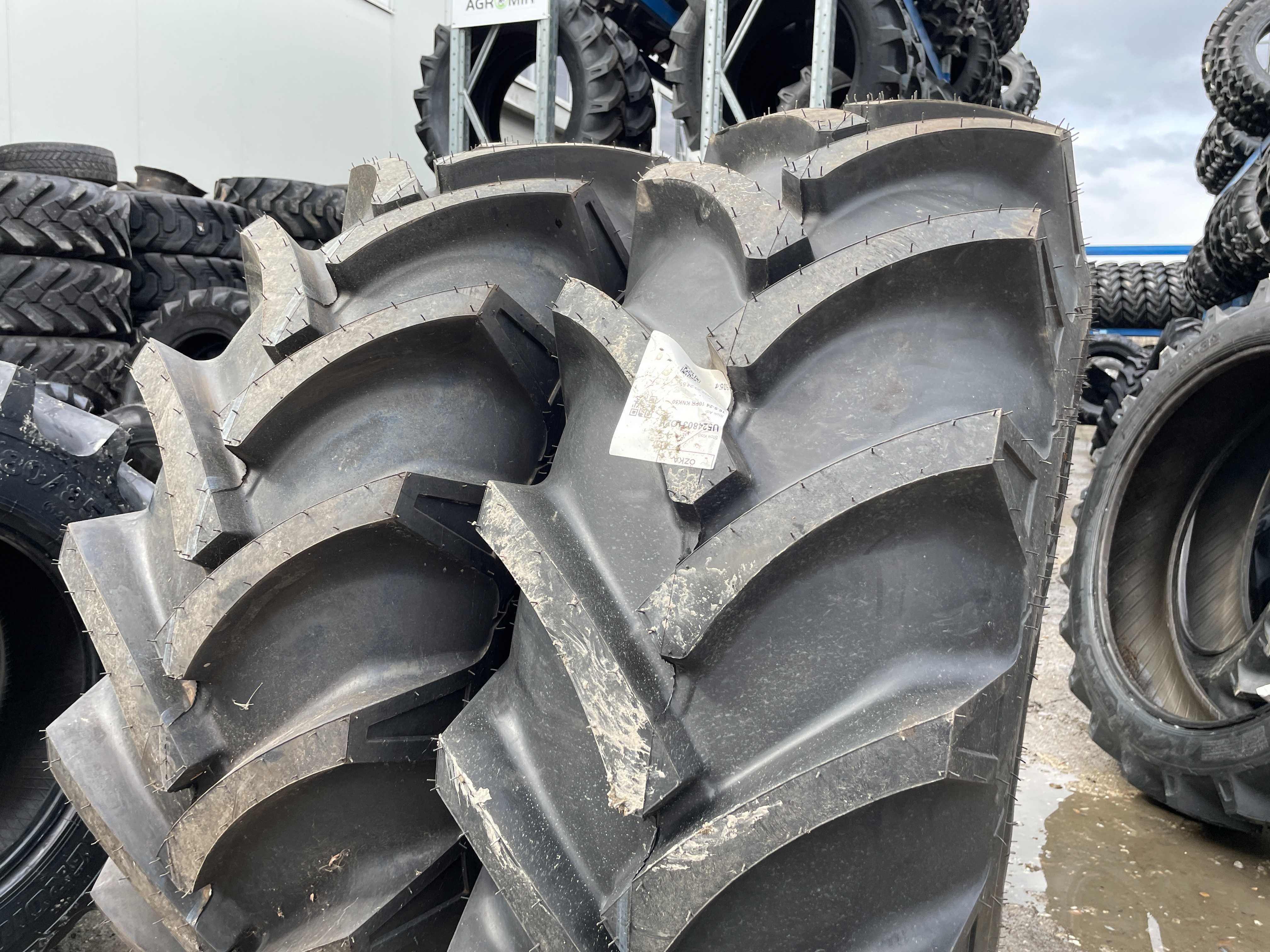 Cauciucuri noi 16.9-24 cu 10 pliuri marca OZKA pentru tractor fata