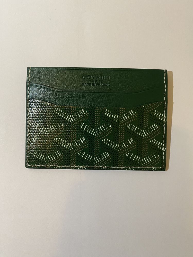 Portcard Cardholder Goyard Verde Piele