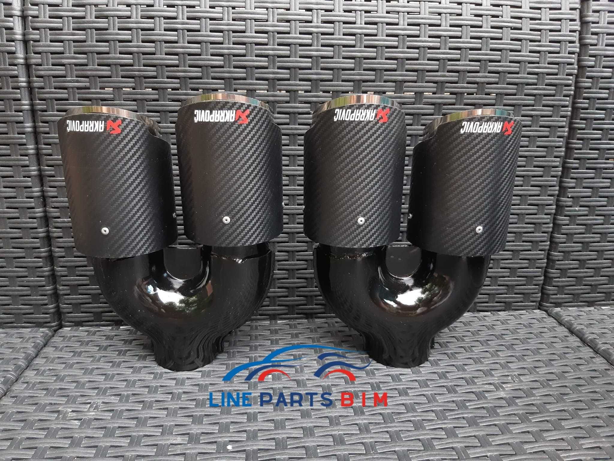 SET Tipsuri Duble Evacuare Dubla Inox Carbon M Akrapovic OrnamenteTobe