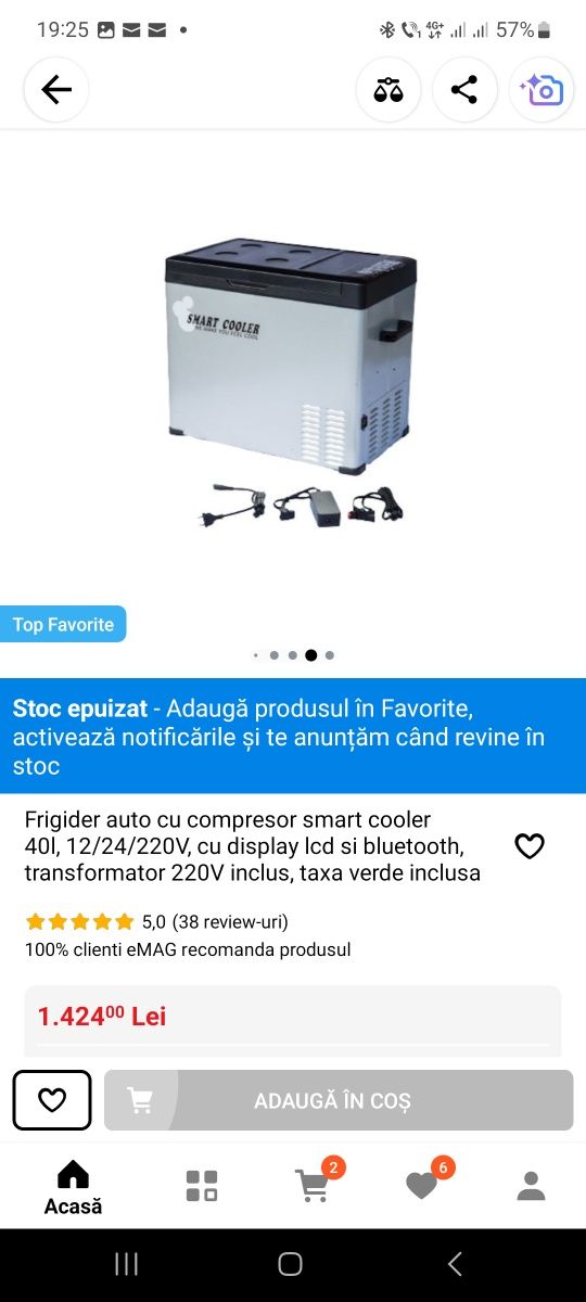 frigider auto cu compresor smart cooler 40l , 12/24/220v, cu display L