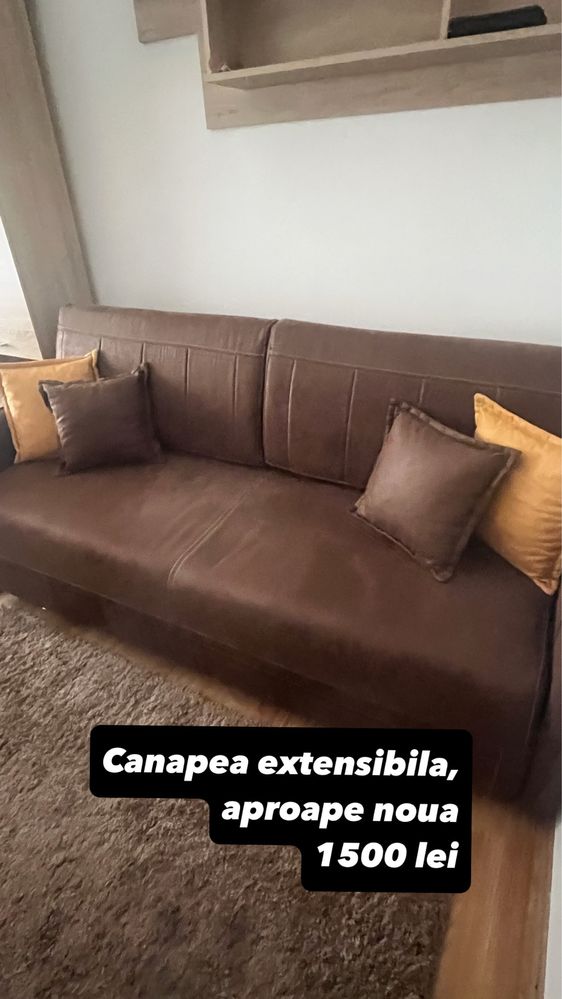 Canapea extensibila cu lada pentru depozitare