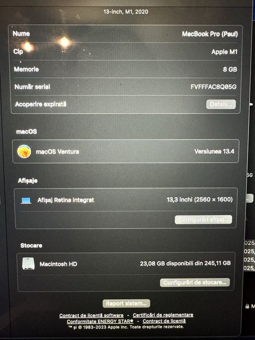 Macbook M1 Pro 2020 8/256