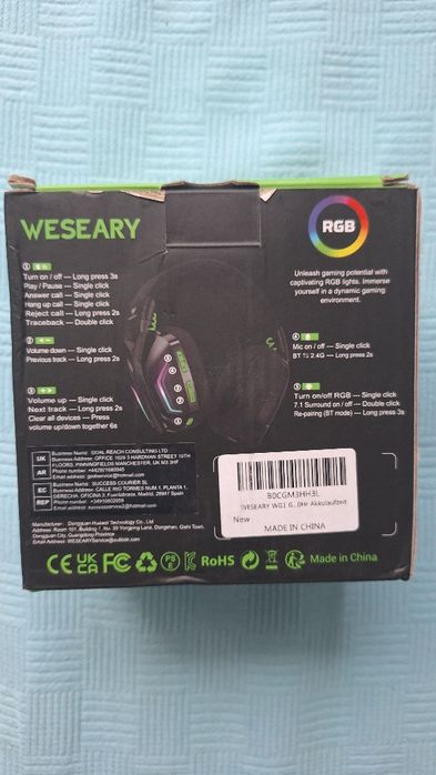 Casti gaming wireless Weseary WG1  noi