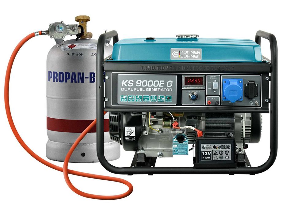 Generator de curent hibrid GPL/benzina 230V 6,5 kW Könner KS 9000E G